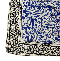 Pañuelos Cuadrados Hechos a Mano con Estampado de Bloques, 100% Algodón Orgánico, de la India, 53x53cm, Transpirables, con Diseño Floral, Casuales, Venta al Por Mayor