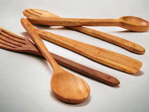 Cucharas de cocina de madera de neem natural, cucharas al por mayor sin toxinas antimicrobianas - Product Image 4