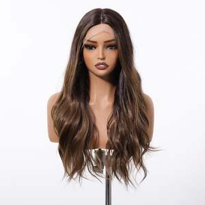 Lila-DWY Brown HD <b>Lace</b> Body Wave Pre-Plucked Glueless <b>Wig</b> Synthetic Fiber Heat Resistant Transparent <b>Lace</b> Front Available Brown - Product Image 4