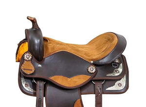 Selle Western pour Cheval en Cuir de Buffle Véritable de Qualité Supérieure, Quincaillerie en Acier Inoxydable, Tailles Personnalisées pour Chevaux de Course de Baril - Product Image 2