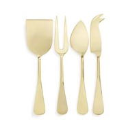Ensemble de couteaux à fromage dorés, 3 pièces, en acier inoxydable (doré/blanc), lavables au lave-vaisselle, outils de cuisine écologiques