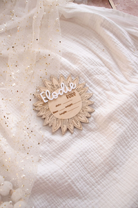 Elegante decoración de pared interior para niños, flor de girasol, cartel de madera, regalo de feliz cumpleaños, grabado, elegante caja artesanal - Product Image 5