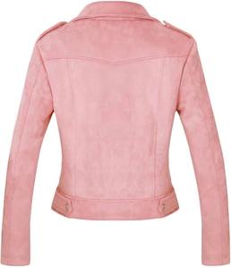 Fabriqué en usine couleur rose femmes 2025 haute qualité à la mode veste en cuir véritable meilleure vente femmes veste en cuir - Product Image 2