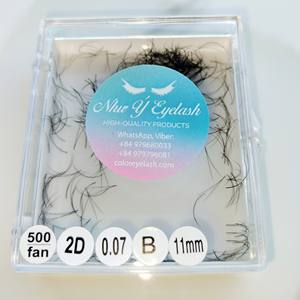 Nuevas extensiones de pestañas postizas prefabricadas de fibra PBT coreana caliente Vietnam hizo 1000 caja 2D suelta 6D belleza fácil 0,03mm-0,20mm 15mm - Product Image 2