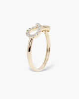 Bague Éternité Diamant Infini Taille Ronde Brillante Sertie Pavé Or Massif 10K 14K 18K pour Femme Bague de Fiançailles Romantique