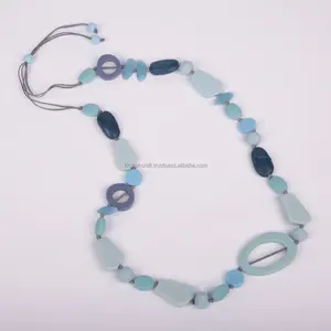 Collar llamativo colorido de moda con estilo, collar de cadena de cristal de resina multicolor, regalo para mujeres y niñas - Product Image 3