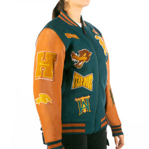 Vêtements de rue personnalisés avec logo, broderie en chenille de haute qualité, toile d'hiver, antibactérien, respirant, bomber, lettreman, baseball - Product Image 2