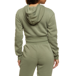 Bas prix personnalisé 2 pièces French Terry Crop Top ensembles 100% coton femmes manches longues deux pièces ensemble pour filles - Product Image 2