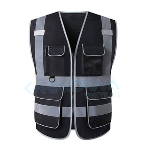 Vente chaude meilleure qualité gilet de sécurité pour hommes haute visibilité séchage rapide pour le travail d'été grandes tailles col Mandarin - Product Image 5