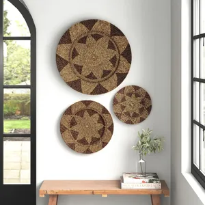 Eye-catching Rattan <b>Wall</b> Basket Best Choice Wicker Brown Hanging Trays <b>Wall</b> Decor Set - Product Image 6