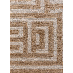 Aprezo Hand Knotted Acrylic <b>Rug</b> Beige & Brown Geometric & Abstract <b>Boho</b> Pattern for Home & Hallway Rectangle-Model Aiar-3015 - Product Image 3