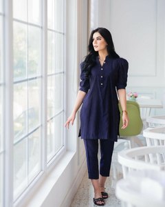 Nặng Ấn Độ Thiế<span class=keywords><strong>t</strong></span> Kế Nặng Bông Slub Với Phong Cách Mô Hình Kurti Với Pent Rayon Kurtis Cho Làm Việc Mặc - Product Image 3