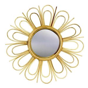 Produits chauds faits à la main antique en osier tissé à la main en rotin miroirs muraux décoratifs Vintage rond en bois paille miroirs muraux - Product Image 2