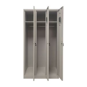 <span class=keywords><strong>Armadietto</strong></span> in Acciaio <span class=keywords><strong>a</strong></span> 3 Ante, Armadio con Serratura per Dormitorio del Personale, <span class=keywords><strong>Armadietto</strong></span> Metallico per Spogliatoio con Asta Appendiabiti - Product Image 1
