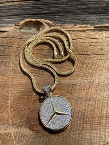 Colgante de estrella redonda con incrustaciones de moissanita plateada, de lujo, estilo Hip Hop Bling, para fiestas, joyería llamativa para raperos, unisex - Product Image 3