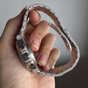 Montre-bracelet pour homme de haute qualité Miyota automatique entièrement sertie de moissanite VVS, bracelet en acier inoxydable, cadran noir, montre hip-hop - Product Image 4