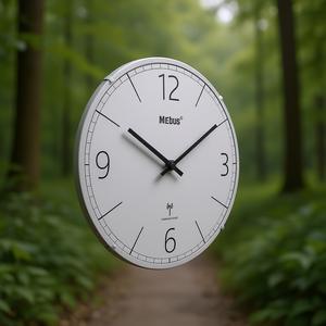 MEBUS Light Grey 30cm <b>Radio</b>-Controlled Wall <b>Clock</b> - Product Image 3