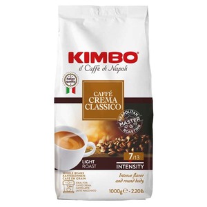Café en grains entiers de qualité fraîche Kimbo Caffe Crema Classico Premium Rôti italien Goût équilibré Mélange aromatique Paquet de 1kg - Product Image 5