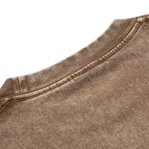 Vente directe d'usine T-shirts délavés à l'acide T-shirts délavés à l'acide pour hommes légers et de grande taille à vendre - Product Image 4