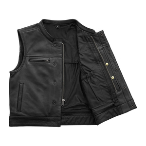 Chaleco de Cuero Vintage para Hombre, con Cierre de Cremallera, Impermeable, Reversible, Ecológico, Ligero, Estampado, para Invierno - Product Image 4