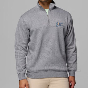 Men Winter Fleece Quarter Zip Stand Collar Sweatshirt Casual <b>Lightweight</b> <b>Hoodie</b> with Digital Printing for Daily Wear and Sports - Product Image 1