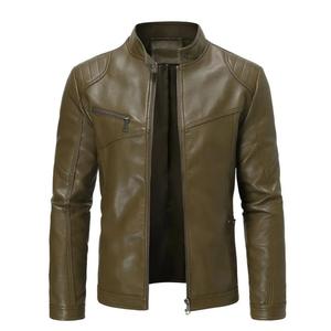 Natural Crafts Brown Leather Canvas Unisex Winter <b>Racer</b> <b>Jacket</b> Regular Fit 100% Genuine Leather Waterproof Windproof Latest - Product Image 5