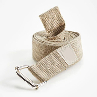 Sangle de yoga tissée ajustable Anax Sports avec logo personnalisé, écologique, pour Pilates et étirements, avec anneau en D et boucle métallique personnalisée