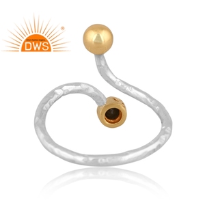 Best Selling Fine Sterling Silver Natural Gold Sheen <b>Obsidian</b> Gemstone Adjustable Ring Custom <b>Jewelry</b> Manufacturer - Product Image 4