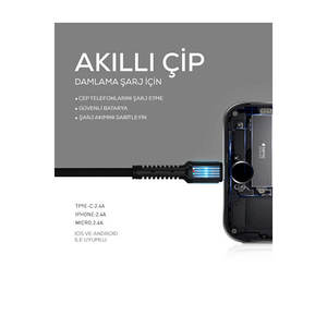 Câble Micro USB 3-en-1 Netzy LS63 1m en Cuivre Pur, Chargeur Rapide avec Fonction d'Éclairage pour Transfert de Données - Product Image 1