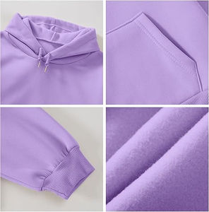 Sweat-shirts à capuche en molleton léger délavé à l'acide pour femmes, longueur standard, décontractés, confortables, à manches longues - Product Image 3