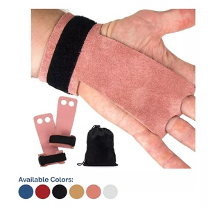 GAF Empuñaduras de gimnasia de cuero de 3 agujeros Empuñaduras de mano de levantamiento de pesas con soporte de muñeca Entrenamiento de protección de Palma - Product Image 4