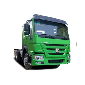 녹색 사용 된 중국 Sinotruck howo 6x4 LHD 371hp 디젤 트랙터 트럭