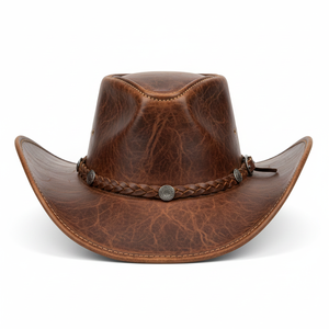 หมวกคาวบอยหนังแท้ สไตล์ตะวันตก ทำมือ หมวกหนังทนทาน แฟชั่นกลางแจ้ง - Product Image 5