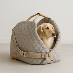 <span class=keywords><strong>Rehausseur</strong></span> de siège de chien à motif solide portable et sac de transport de voyage fermeture à glissière en coton de petite taille pour animaux de compagnie et chiots - Product Image 1