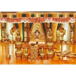 Mariage indien traditionnel Mandap Dec Tamilian Open Style Mandap Setup avec décoration de cérémonie de mariage marathi moderne USA - Product Image 1