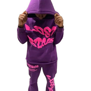 Chándal de gran tamaño de algodón 100% transpirable de lana de invierno Unisex personalizado con estampado Digital de alta calidad - Product Image 1