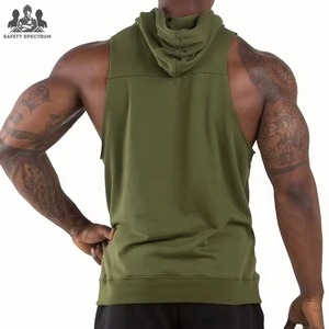 Men's 100% Cotton Sleeveless <b>Hoodies</b> <b>for</b> Workout <b>Gym</b> Fitness-Breathable Eco-Friendly Winter Outdoor Wear - Product Image 4