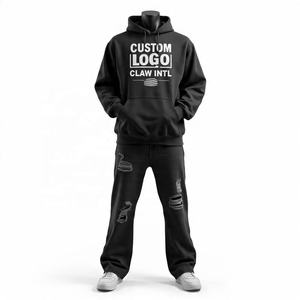 เสื้อสวมหัวมีฮู้ดและกางเกงวอร์มสำหรับผู้ชายผ้าฝ้าย100% GSM 600โลโก้ออกแบบได้ตามที่ต้องการ - Product Image 6