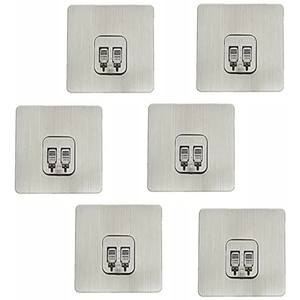 Silver finish magic <b>plastic</b> self adhesive tissue clip multi surface wall hook heavy duty bathroom kitchen home store - Product Image 1