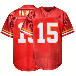 Maillot de football américain sublimé respirant grande taille à manches courtes coupe ample avec impression personnalisée du nom de l'équipe - Product Image 1
