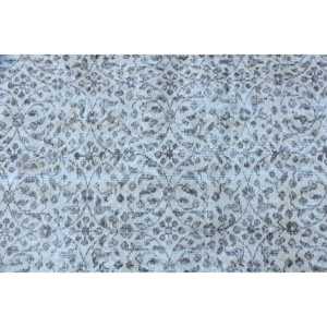 Alfombra Vintage, Alfombra Turca de 4.9x4.9 pies, Alfombra de Lana con Diseño Floral Gris - Product Image 5