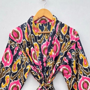 Floral Cotton Kimono <b>Robe</b> Green White Daisy Print Lightweight Loungewear Summer Bathrobe Boho <b>Spa</b> <b>Robe</b> Soft Casual Dresses - Product Image 2