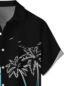 เสื้อเชิ้ตฮาวายแขนสั้นพิมพ์ลายวินเทจสไตล์อโลฮา ผ้าโพลีเอสเตอร์ผสมสแปนเด็กซ์ สำหรับผู้ชาย เหมาะสำหรับใส่ไปเที่ยวชายหาดหรือรีสอร์ท - Product Image 3