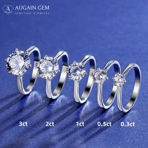 2023 nuovo anello di fidanzamento all'ingrosso anelli di Moissanite S925 anello di fidanzamento in argento Sterling da donna con Moissanite