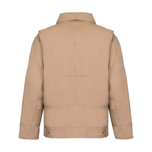 Custom Designed Unisex Winter Canvas <b>Mandarin</b> <b>Collar</b> Washed Thin <b>Jacket</b> with Padding for Workwear and Outdoor Activities - Product Image 2