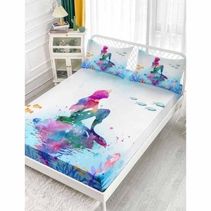 Vente en gros de protège-matelas en coton avec logo personnalisé, jupe simple et paisible imperméable à l'eau OEM/ODM avec motif imprimé de punaises de lit - Product Image 2