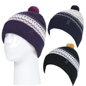 Gorro de Punto Jacquard Unisex con Pompón, Diseño 2026, Patrón Geométrico, Gorro Casual de Invierno, 100% Acrílico, para Adultos - Product Image 5