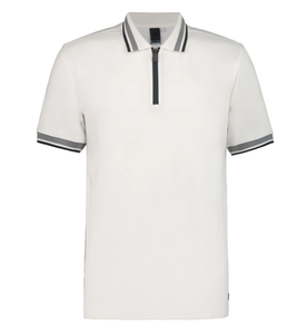 เสื้อโปโลมีซิปลายทางสำหรับผู้ชายสีตัดกัน - Product Image 1