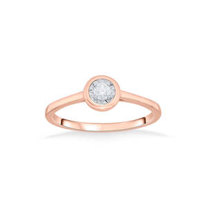 Bague en or rose classique et élégante avec diamant - Product Image 3