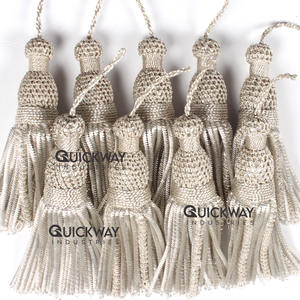 Borla de Hilo de Plata Hecha a Mano para Vestimentas de Iglesia y Decoración Clerical, Borla de Cordón de Seda con Cuentas para Prendas - Product Image 1